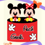 Arquivo Topo de Bolo Mickey e Minnie Cute em Camadas 2
