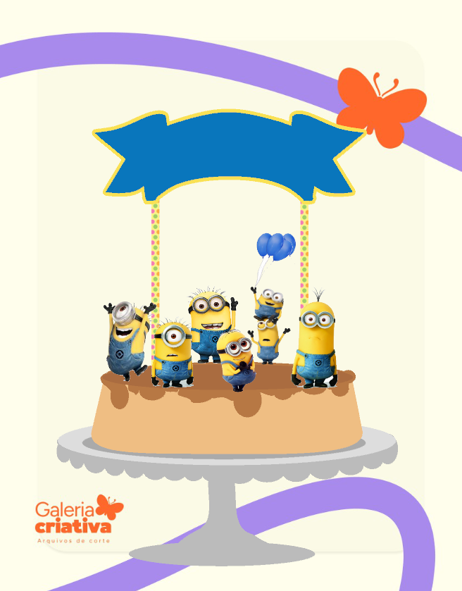 Minions 6 Arquivo Topo de Bolo Minions 6 - Imagem 1