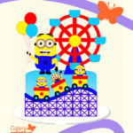 Arquivo Topo de Bolo Minions Roda Gigante em Camadas