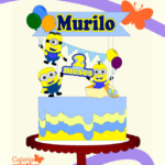 Arquivo Topo de Bolo Minions em Camadas