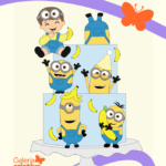 Arquivo Topo de Bolo Minions em Camadas Baby