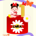 Arquivo Topo de Bolo Minnie Baby em Camadas