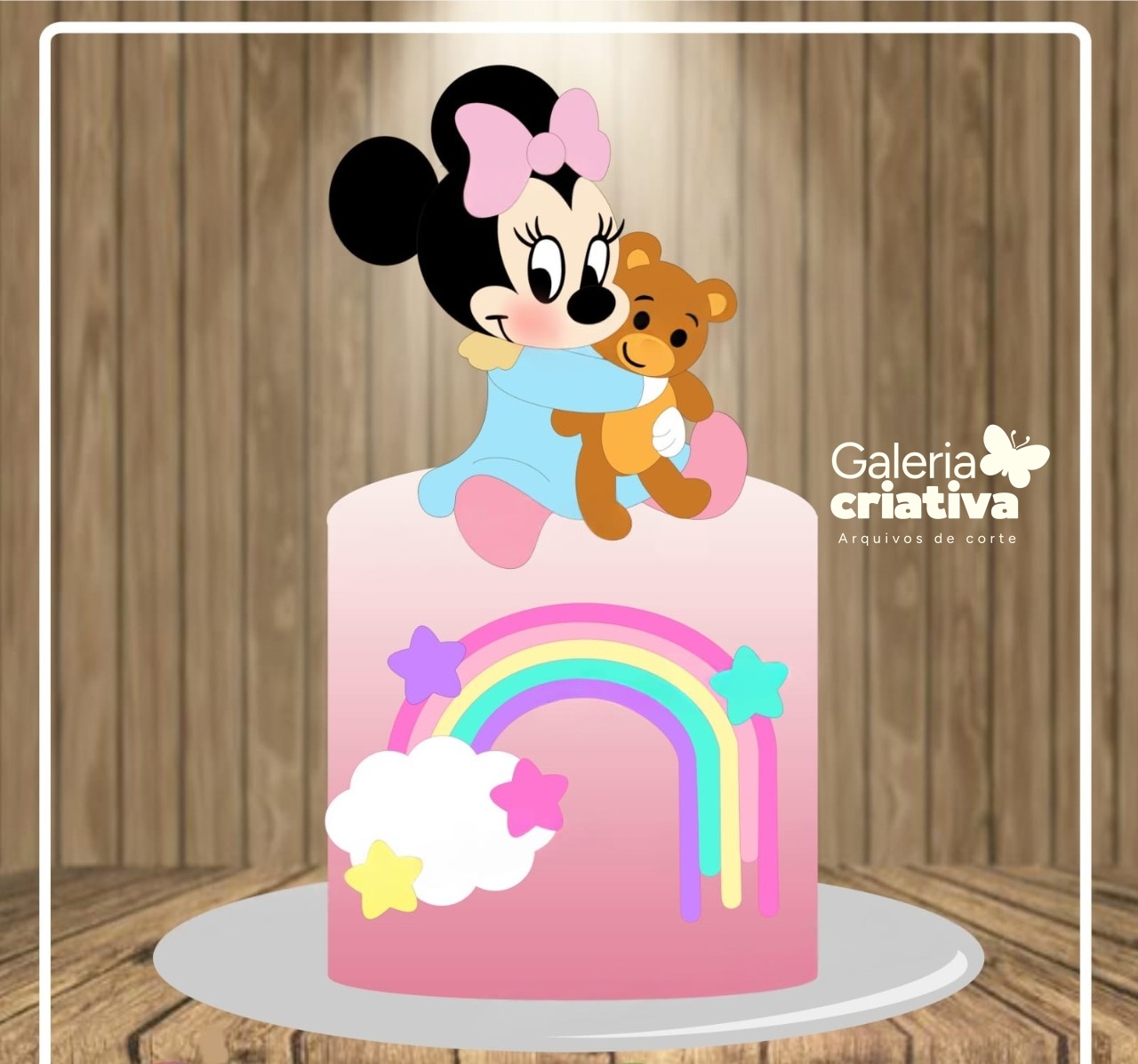 Minnie Baby em Camadas 2 Arquivo Topo de Bolo Minnie Baby em Camadas 2 - Imagem 1