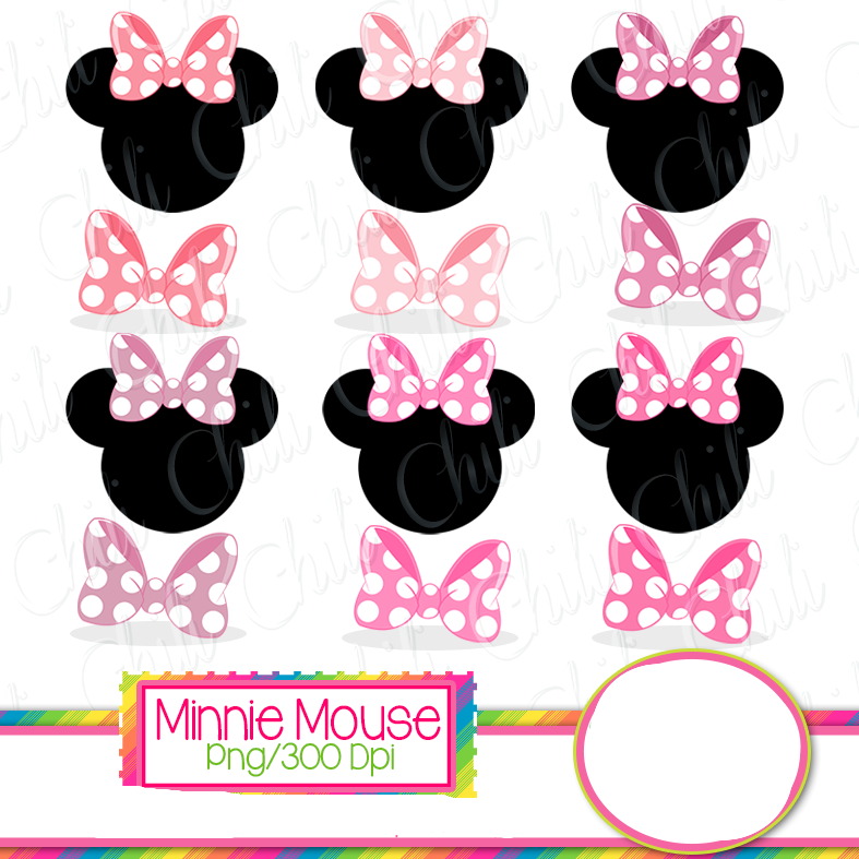 Minnie Mouse 6 Chiliclipart Kit Digital Bonequinhas Minnie Rosa - Imagem 1