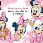 Kit Digital Minnie Mouse Baby Rosa