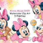 Kit Digital Minnie Mouse Baby Rosa