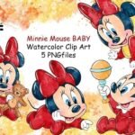 Kit Digital Minnie Mouse Baby Vermelho