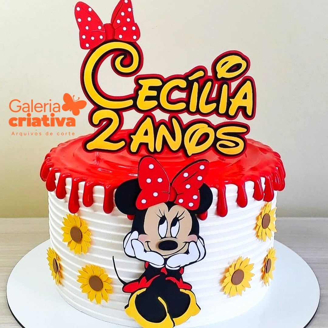 Minnie em Camadas 2 Arquivo Topo de Bolo Minnie em Camadas 2 - Imagem 1
