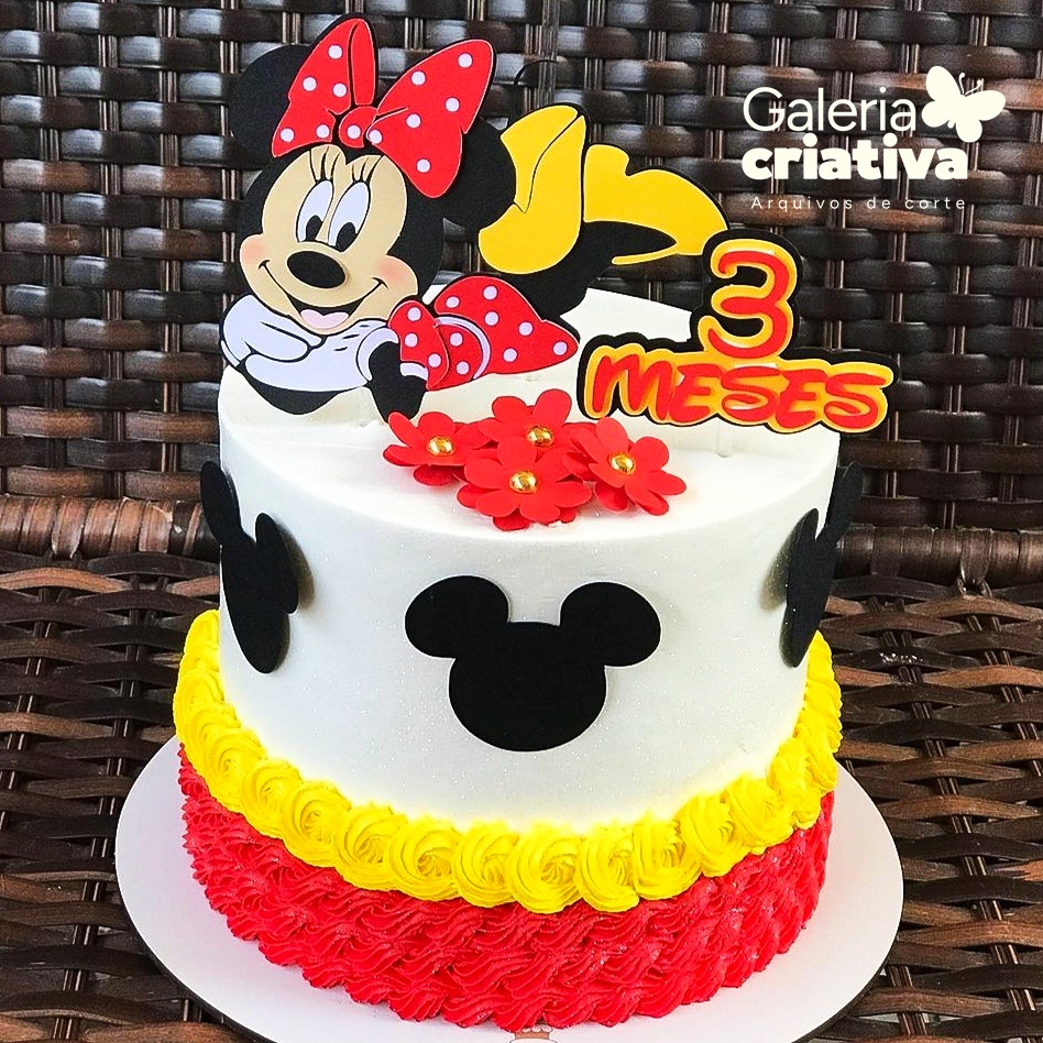 Minnie em Camadas Arquivo Topo de Bolo Minnie em Camadas - Imagem 1