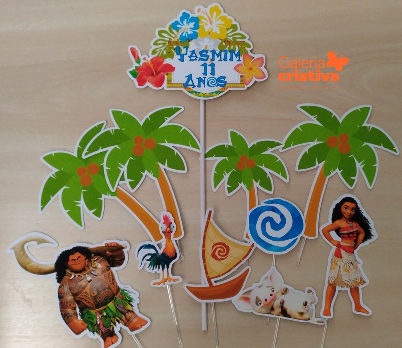 Moana 8 Arquivo Topo de Bolo Moana 8 - Imagem 1