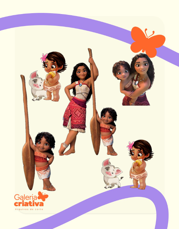 Moana 9 Arquivo Topo de Bolo Moana 9 - Imagem 1