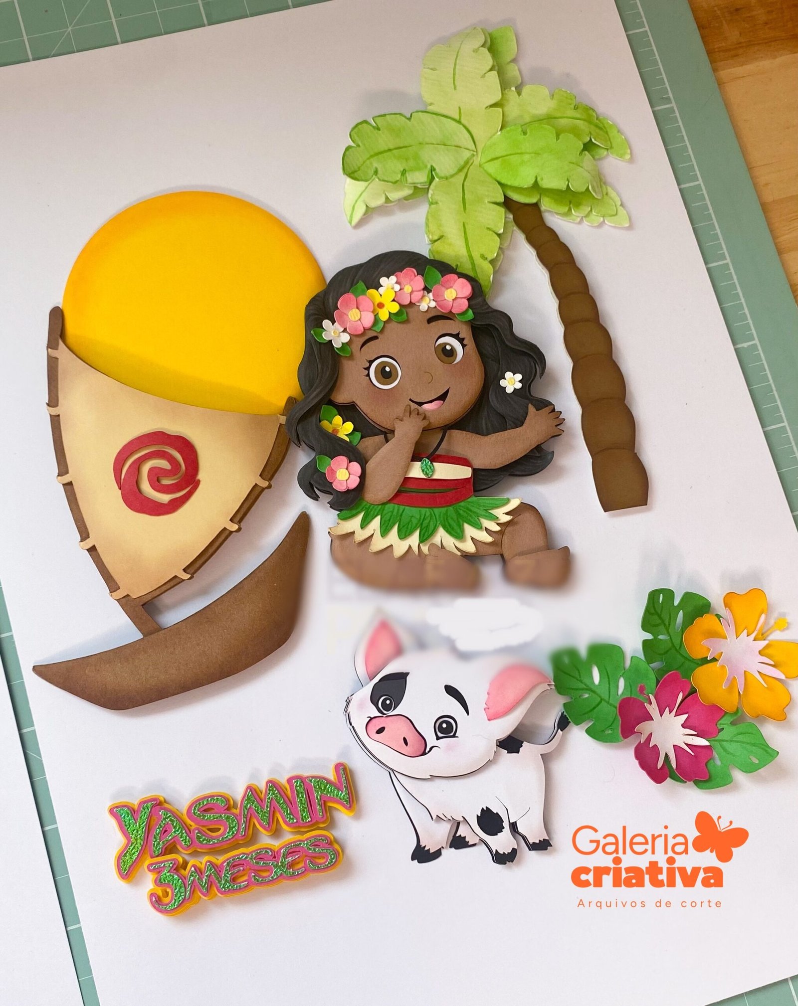 Moana Baby em Camadas Arquivo Topo de Bolo Moana Baby em Camadas - Imagem 1