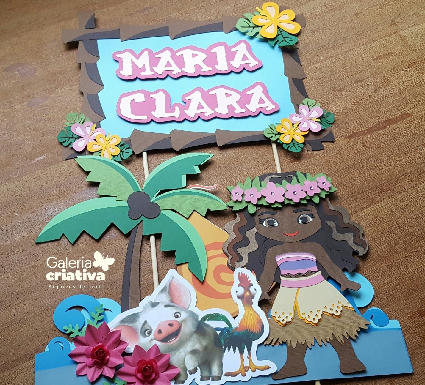 Moana Cute em Camadas 2 Arquivo Topo de Bolo Moana Cute em Camadas 2 - Imagem 1