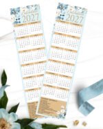 Arquivo Kit Calendários 2027 de Mesa A5 A6 e Calendário Marca Página Floral Azul - Imagem 2