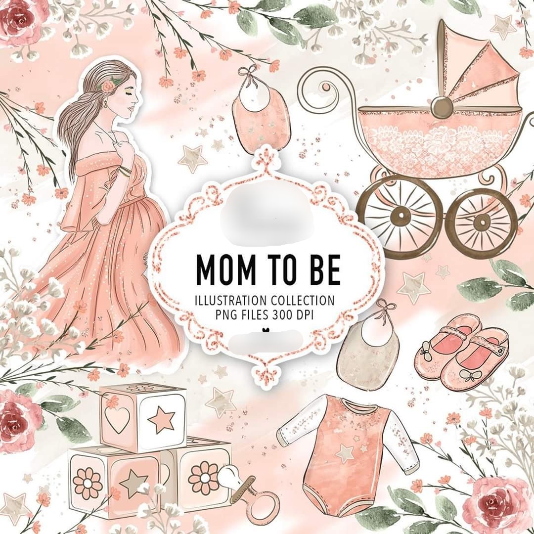 Mom to be Kit Digital Papeis Vou ser Mamãe - Imagem 1