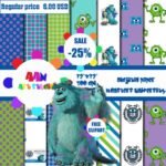 Kit Digital Papeis Monster 3
