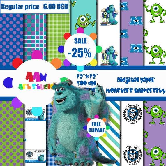 Monster 3 Kit Digital Papeis Monster 3 - Imagem 1