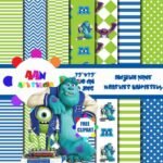 Kit Digital Papeis Monster 4