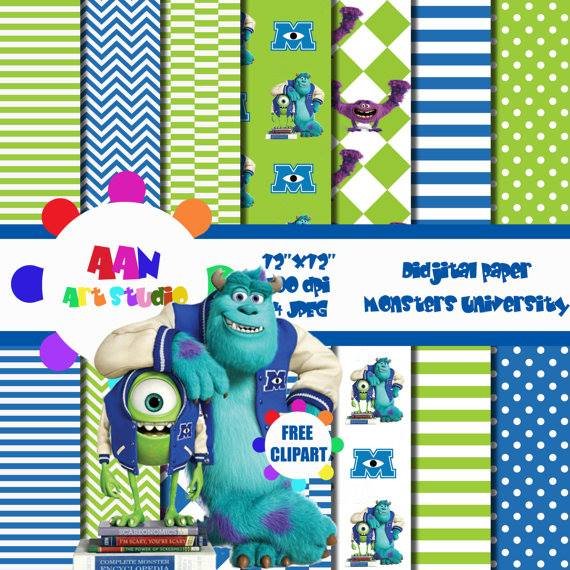 Monster 4 Kit Digital Papeis Monster 4 - Imagem 1