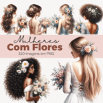 Kit Digital Mulheres com Flores