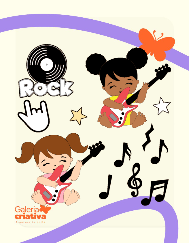 Musica Bebe Rock Menina Arquivo Topo de Bolo Musica Bebe Rock Menina - Imagem 1