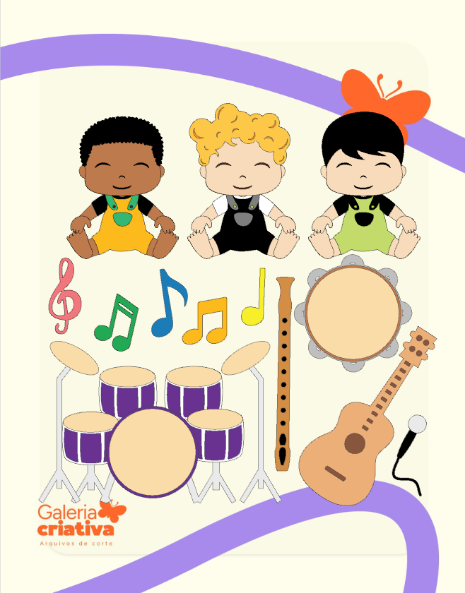 Musica Bebê instrumentos Arquivo Topo de Bolo Musica Bebê instrumentos - Imagem 1
