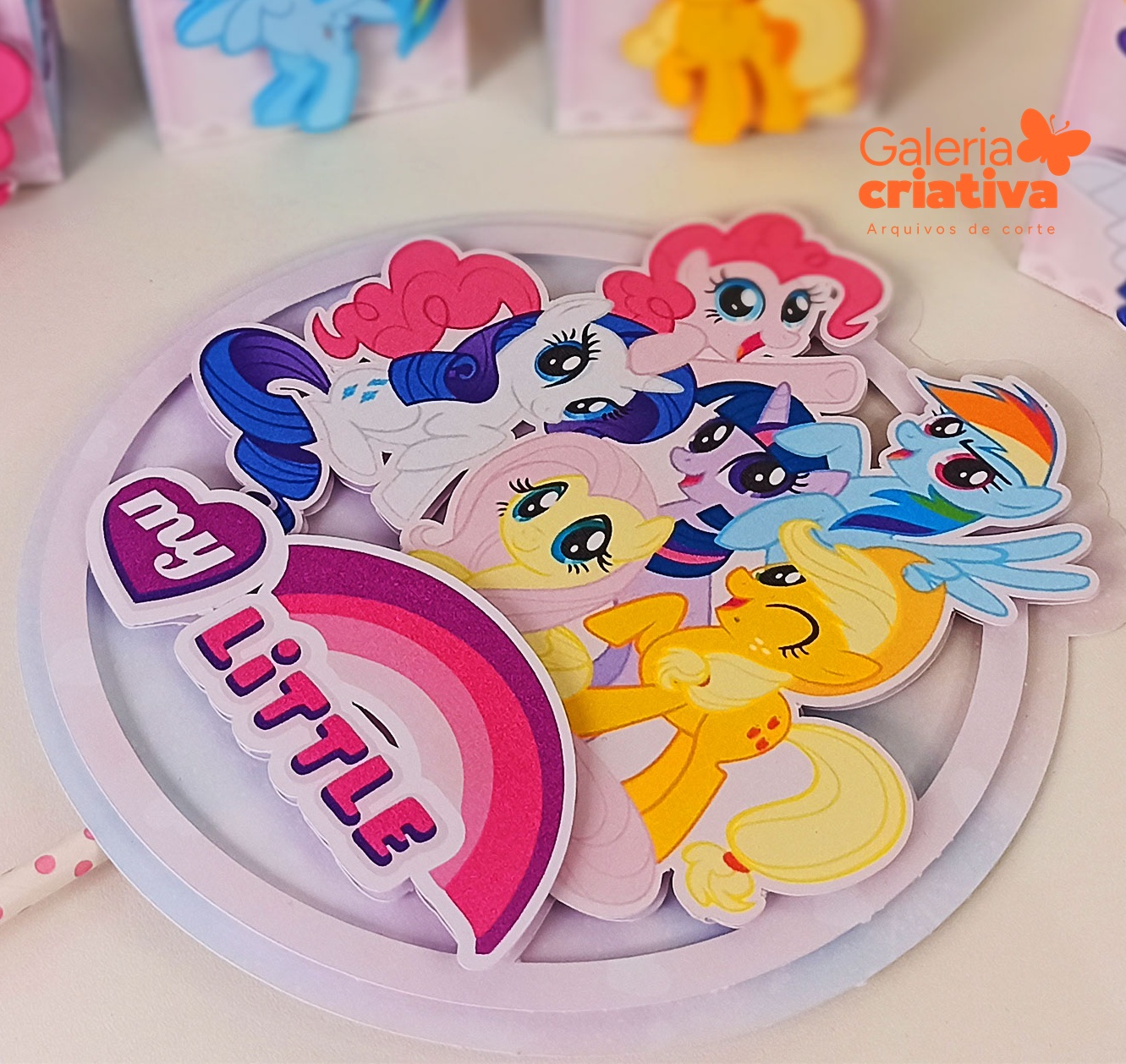 My Little Pony Circular Arquivo Topo de Bolo My Little Pony Circular - Imagem 1