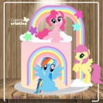 Arquivo Topo de Bolo My Little Pony em Camadas