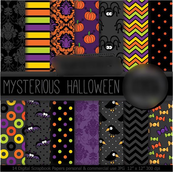 Mysterious Halloween Kit Digital Papeis Halloween - Imagem 1