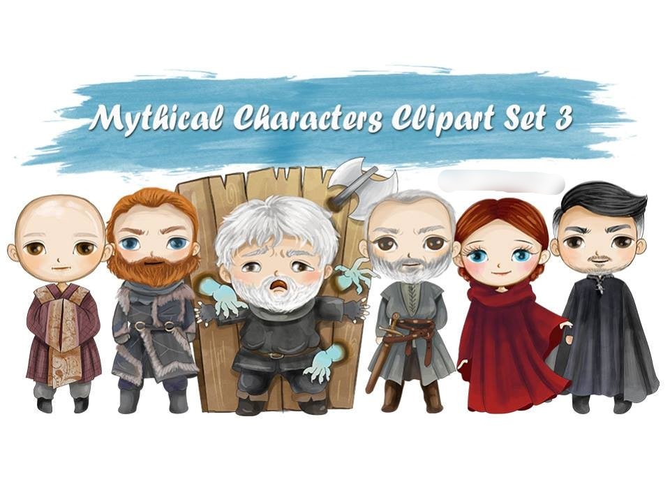 Mythical Characters clipart Set 4 Kit Digital Mythical Clipart - Imagem 1