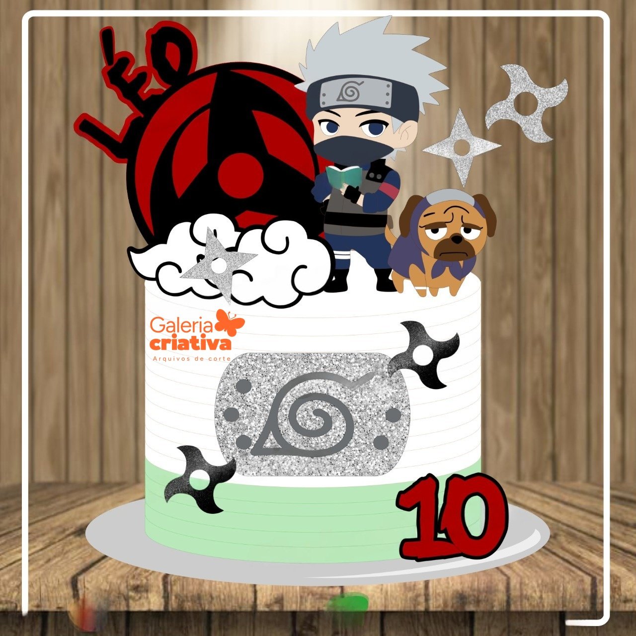 Naruto Kakashi em Camadas Arquivo Topo de Bolo Naruto Kakashi em Camadas - Imagem 1