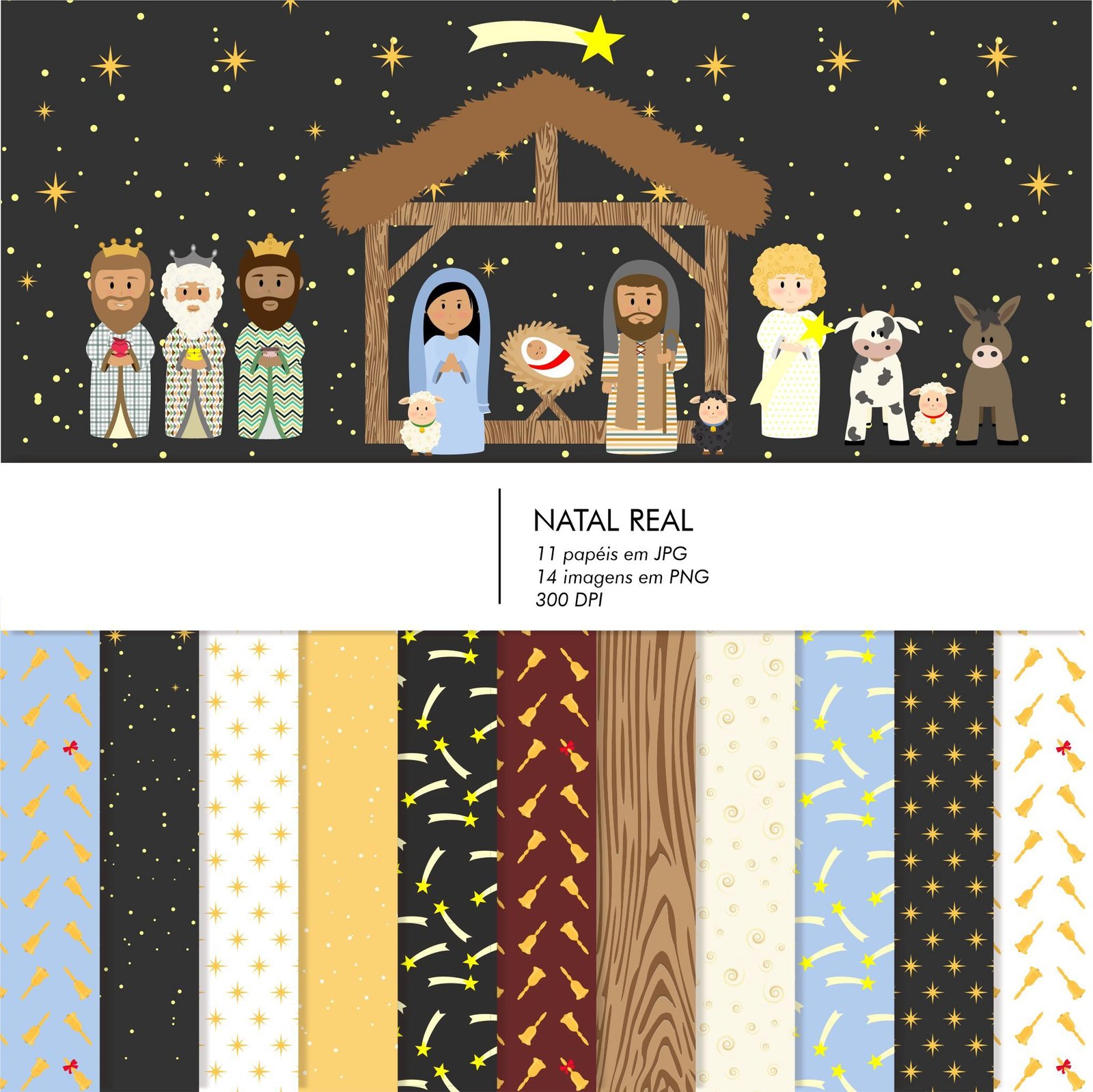 Natal Real Kit Digital Papeis Natal Real - Imagem 1