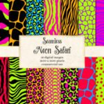 Kit Digital Papeis Neon Safari