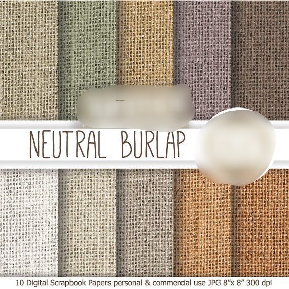 Neutral Burlap Kit Digital Papeis Cores Neutras - Imagem 1