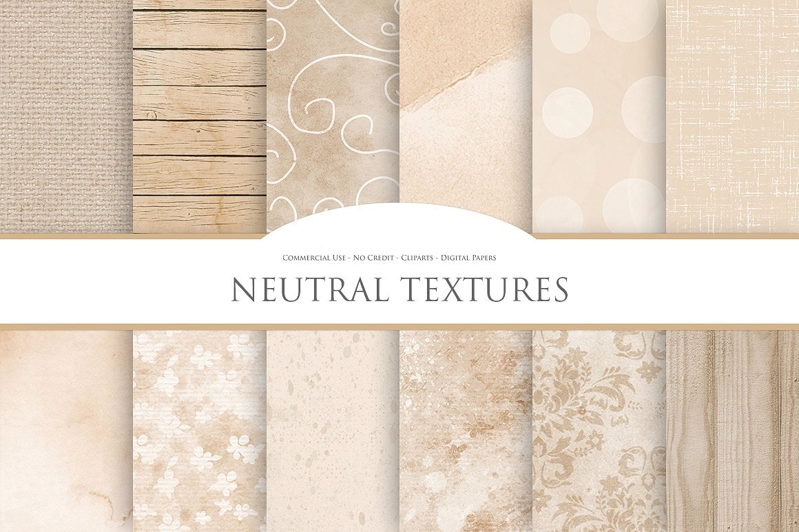 Neutral Textures by Avenie Digital Arquivo Kit Digital Papel Texturas Neutras - Imagem 1