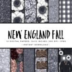 Kit Digital Papeis Outono da Nova Inglaterra