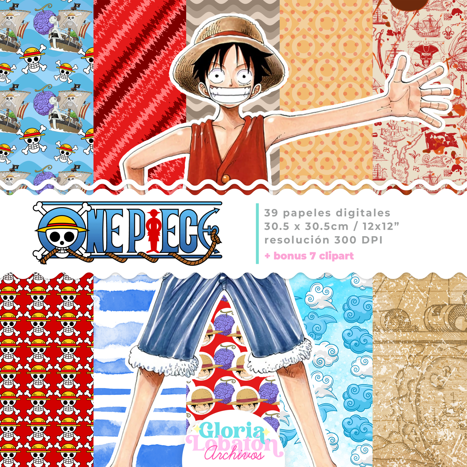ONE PIECE Arquivo Kit Digital One Piece - Imagem 1