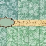 Kit Digital Papeis Menta Floral Veludo