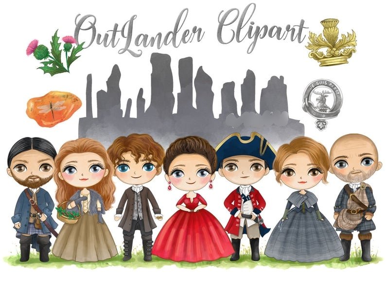 Outlander Kit Digital Bridgerton Clipart - Imagem 1