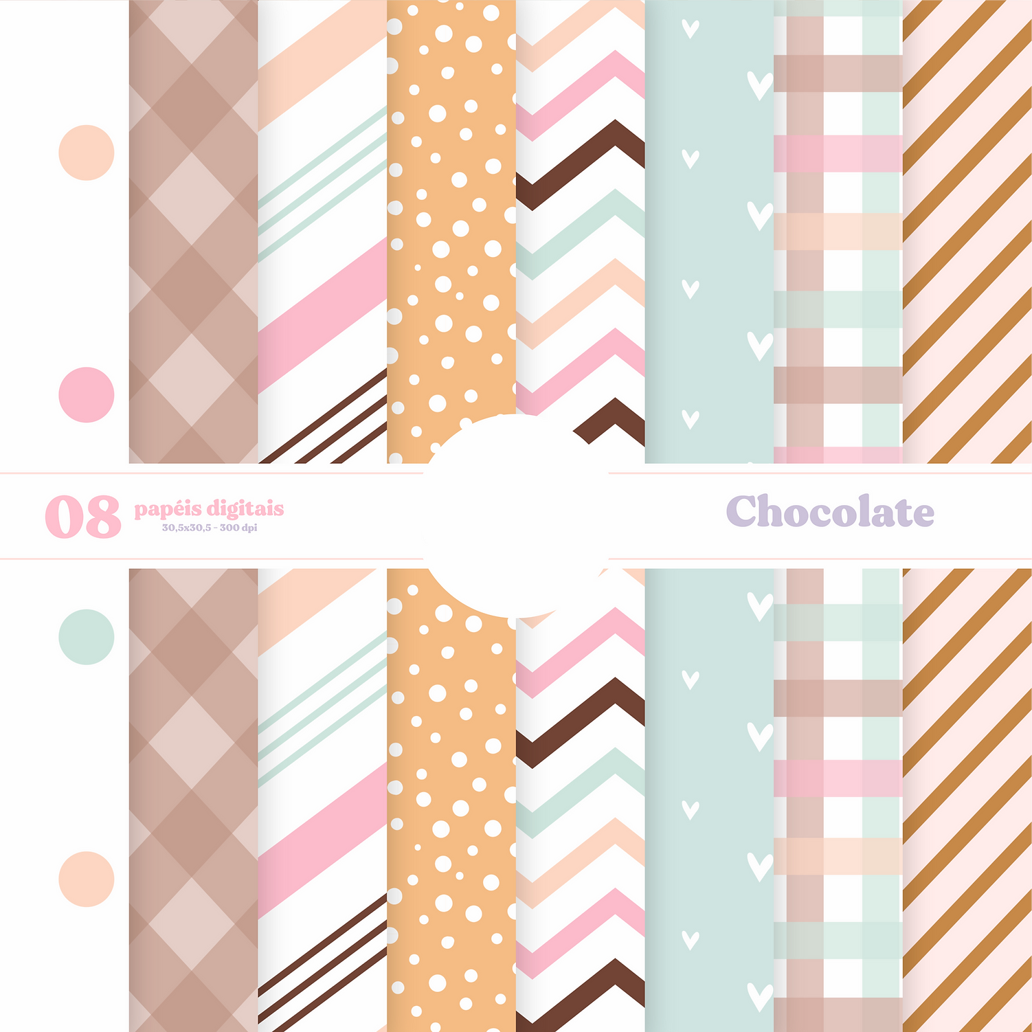 PAPEIS CHOCOLATE Kit Digital Papeis Chocolate - Imagem 1