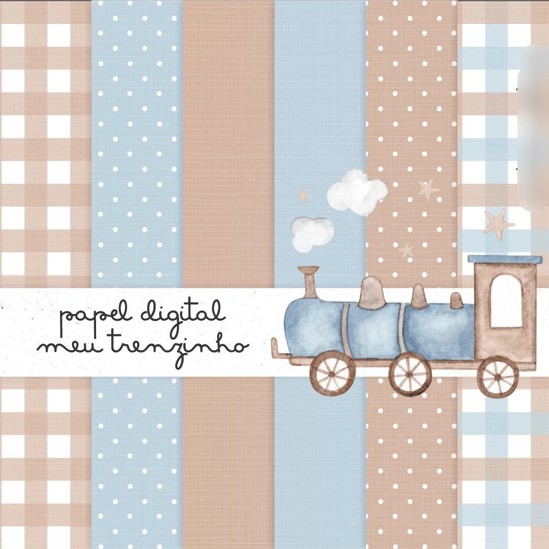PAPEL DIGITAL MEU TRENZINHO Kit Digital Papeis Meu Trenzinho - Imagem 1