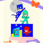 Arquivo Topo de Bolo PJ Mask em Camadas