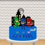Arquivo Topo de Bolo PJ Mask em Camadas 2