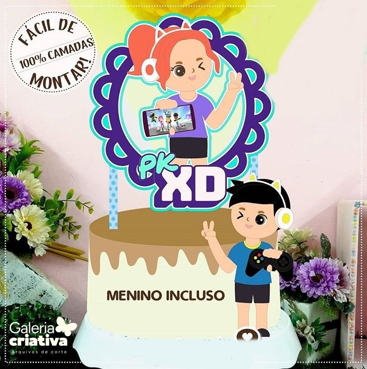 PK XD em Camadas Arquivo Topo de Bolo PK XD em Camadas - Imagem 1