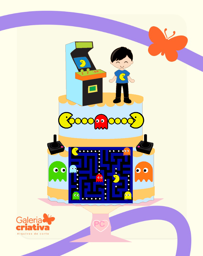 PacMan em Camadas Arquivo Topo de Bolo PacMan em Camadas - Imagem 1