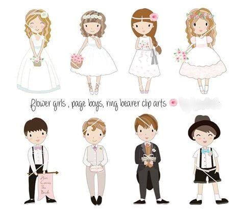Page Boys, Flower Girls, Ring Bearers Kit Digital Page e Daminha - Imagem 1