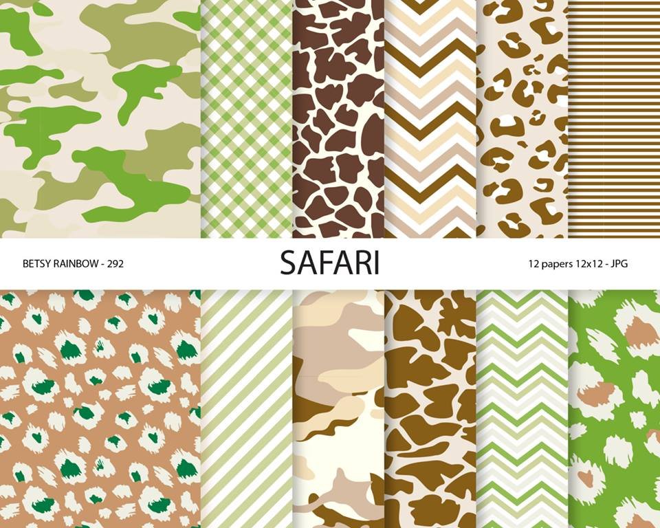 Papéis Baby Safari Kit Digital Papeis Baby Safari - Imagem 1
