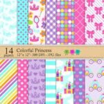 Kit Digital Papeis Princesas Coloridas