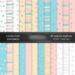 Kit Digital Papeis Candy Kids