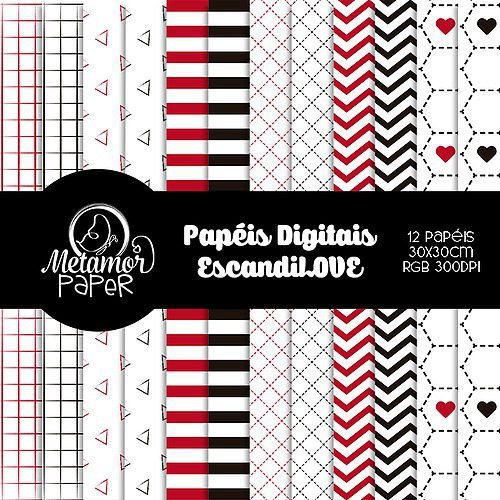 Papeis_Escandilove_Metamorpaper Kit Digital Papeis Blak Amor - Imagem 1